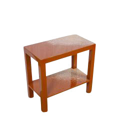 Red Lacquer Eggshell Inlay Parsons Side Table by Maitland-Smith