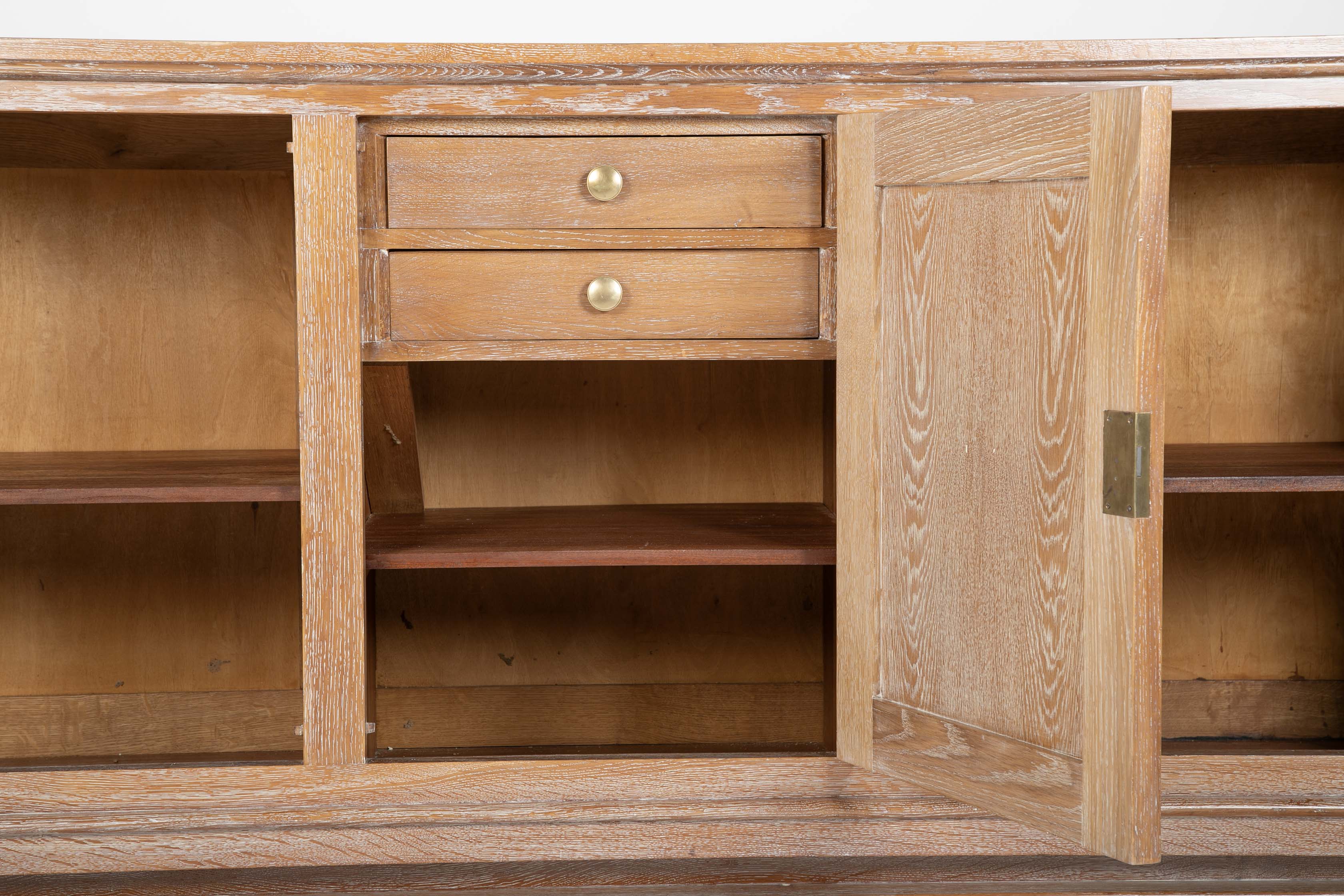 A Cerused Oak Credenza in the Manner of Andre Arbus