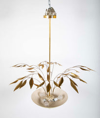 Pair of Custom Enameled Brass Chandeliers in the Manner of Paavo Tynell   Priced Individually