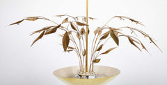 Pair of Custom Enameled Brass Chandeliers in the Manner of Paavo Tynell   Priced Individually