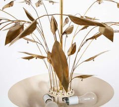 Pair of Custom Enameled Brass Chandeliers in the Manner of Paavo Tynell   Priced Individually