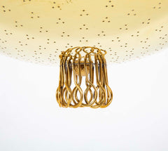 Pair of Custom Enameled Brass Chandeliers in the Manner of Paavo Tynell   Priced Individually