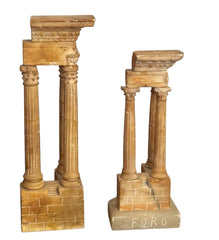 Set of Two Grand Tour Roman Ruins Marble Models