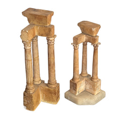 Set of Two Grand Tour Roman Ruins Marble Models
