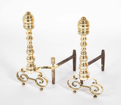 Brass Andirons from the Early 20th Century