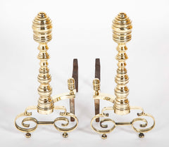 Brass Andirons from the Early 20th Century