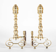 Brass Andirons from the Early 20th Century