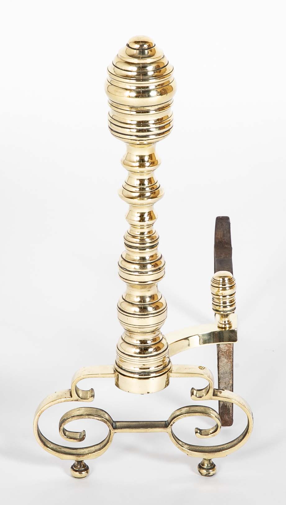 Brass Andirons from the Early 20th Century