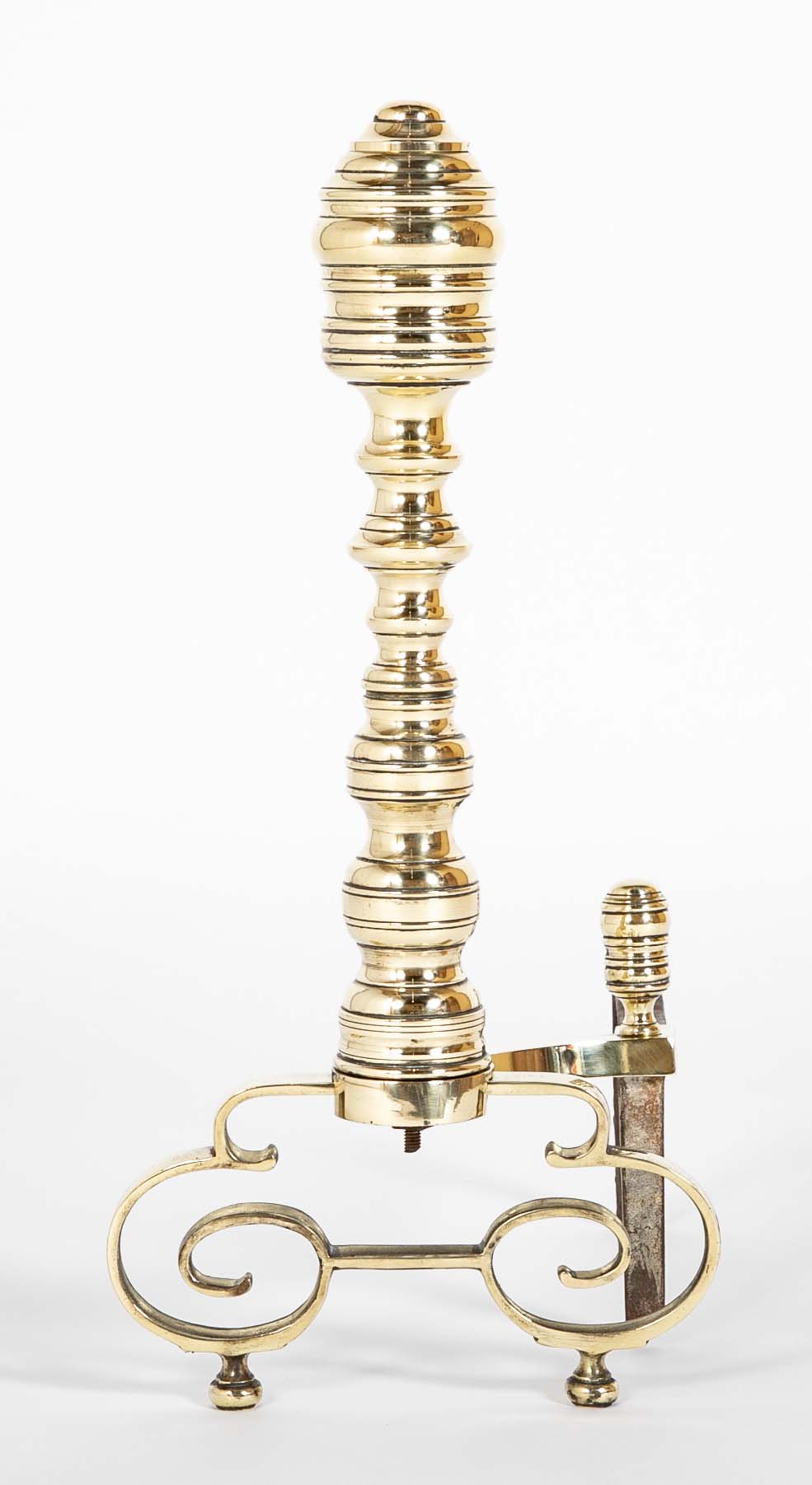 Brass Andirons from the Early 20th Century