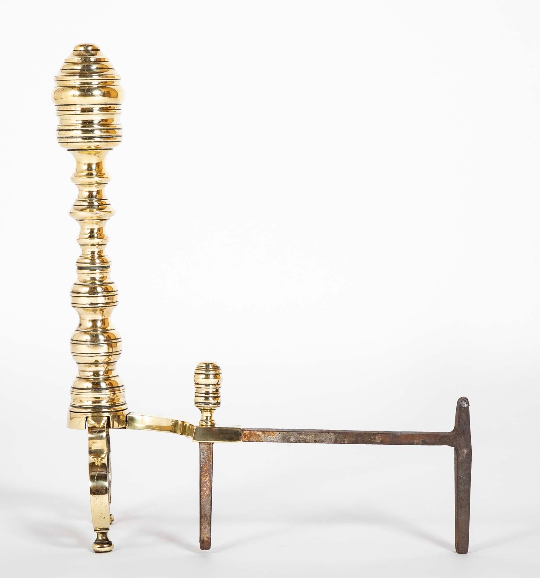 Brass Andirons from the Early 20th Century