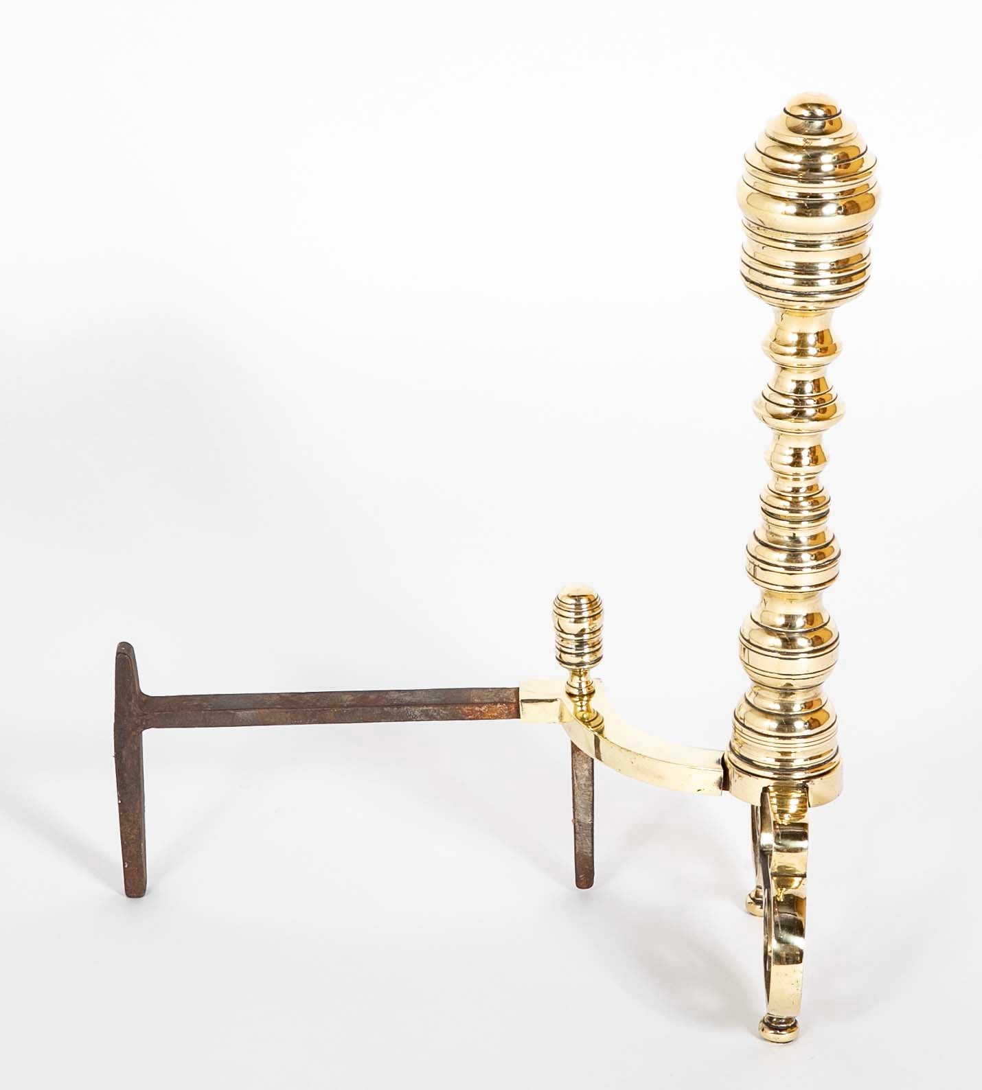 Brass Andirons from the Early 20th Century