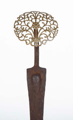 Pair of Brass Medallion Andirons