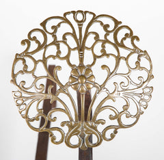Pair of Brass Medallion Andirons