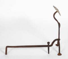 Pair of Brass Medallion Andirons