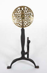 Large Brass Medallion Andiron