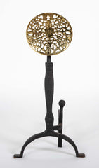 Large Brass Medallion Andiron