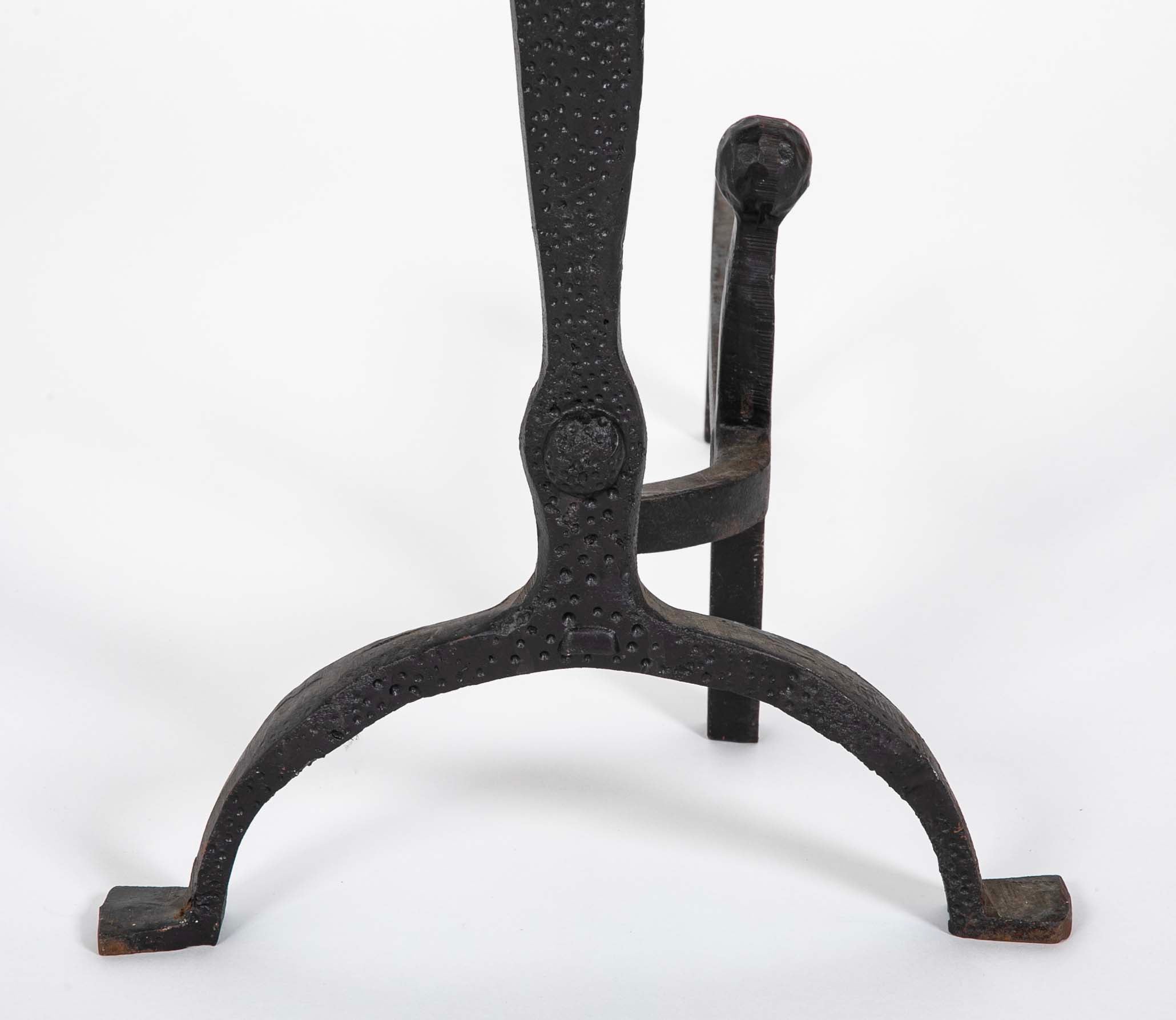 Large Brass Medallion Andiron