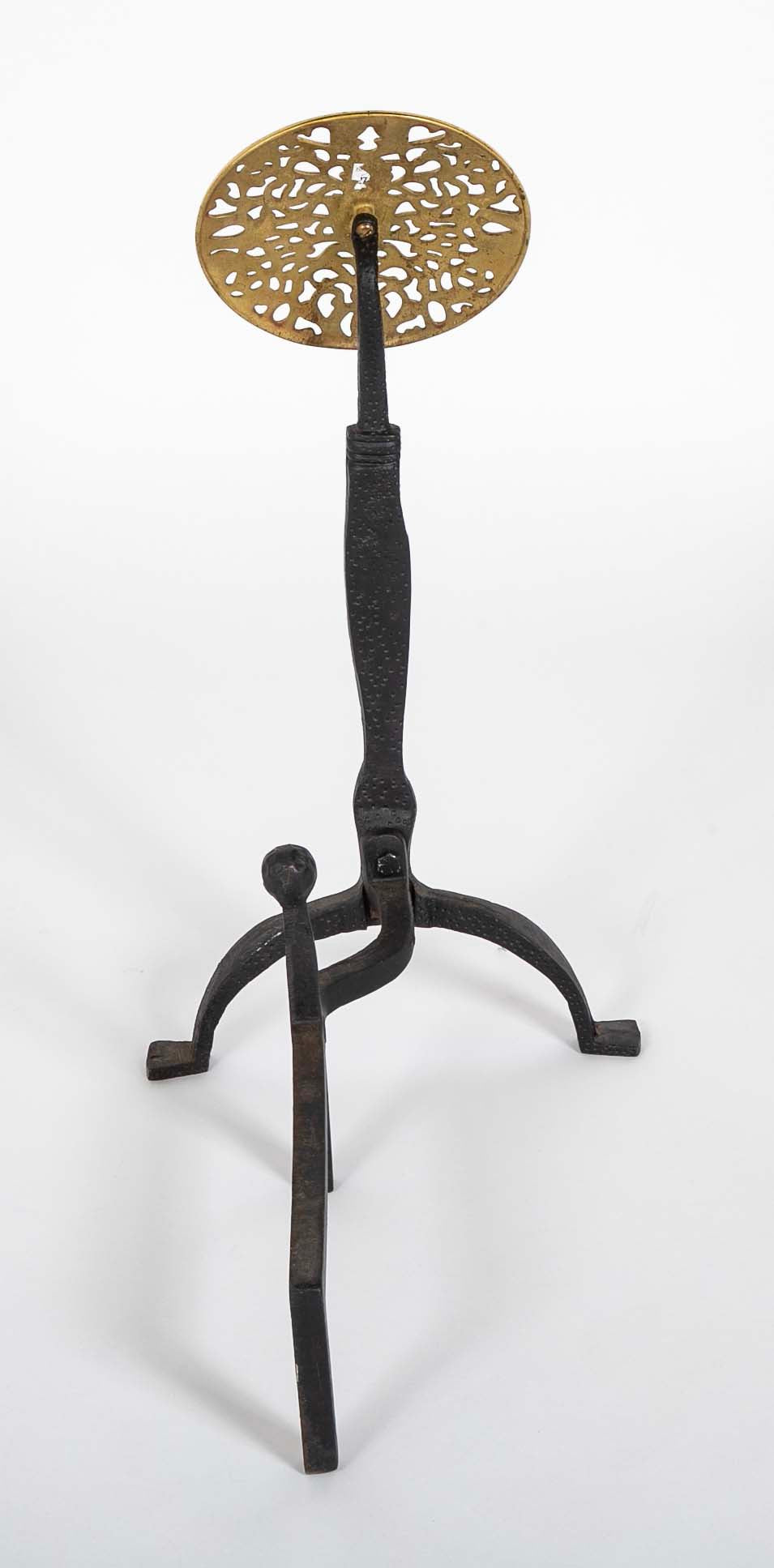 Large Brass Medallion Andiron