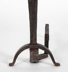 Pair of 20th Century Brass Medallion Andirons