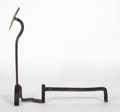 Pair of 20th Century Brass Medallion Andirons