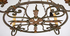 Vintage 4 Light Wrought Iron Chandelier