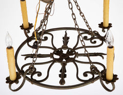 Vintage 4 Light Wrought Iron Chandelier