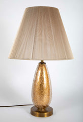 Mid-Century Italian Murano Gold Crackle Glass Lamp