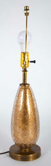 Mid-Century Italian Murano Gold Crackle Glass Lamp