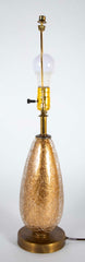 Mid-Century Italian Murano Gold Crackle Glass Lamp