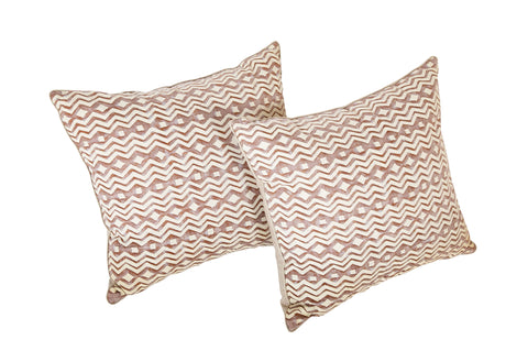 A Pair of Fortuny ITZA Pattern Pillows with Wool Backing  -  Priced Individually