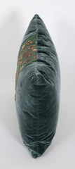 Three Silk Velvet Pillows with Antique Silk Embroidered Inset  -  Priced Individually