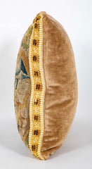 18th Century Tapestry now a Pillow with Velvet Linen Backing