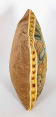 An 18th Century Tapestry now a Pillow with Velvet Backing
