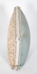 Pair of Ice Blue Fortuny Pillows with Silk Braid Trim & Backing  -    Also Priced Individually