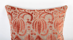Bevilacqua Fabric Antique Pinkish Caccia ( Cut Velvet ) Pattern Pillow