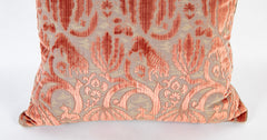Bevilacqua Fabric Antique Pinkish Caccia ( Cut Velvet ) Pattern Pillow