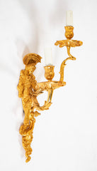 A Pair of Sherle Wagner Chinoiserie Two Light Sconces