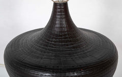 Large Black Pottery Table Lamp
