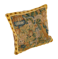 An 18th Century Tapestry now a Pillow with Velvet Backing