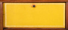 19th Century French Mahogany Cabinet with Yellow Leather Drawers