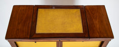 19th Century French Mahogany Cabinet with Yellow Leather Drawers