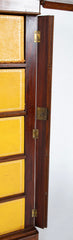 19th Century French Mahogany Cabinet with Yellow Leather Drawers