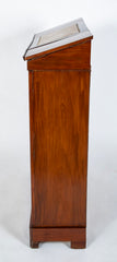 19th Century French Mahogany Cabinet with Yellow Leather Drawers