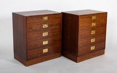 Pair of Campaign Bedside Tables