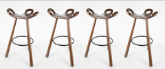 A Set of Four Beechwood Tall Stools Attributed to Carl Malmsten