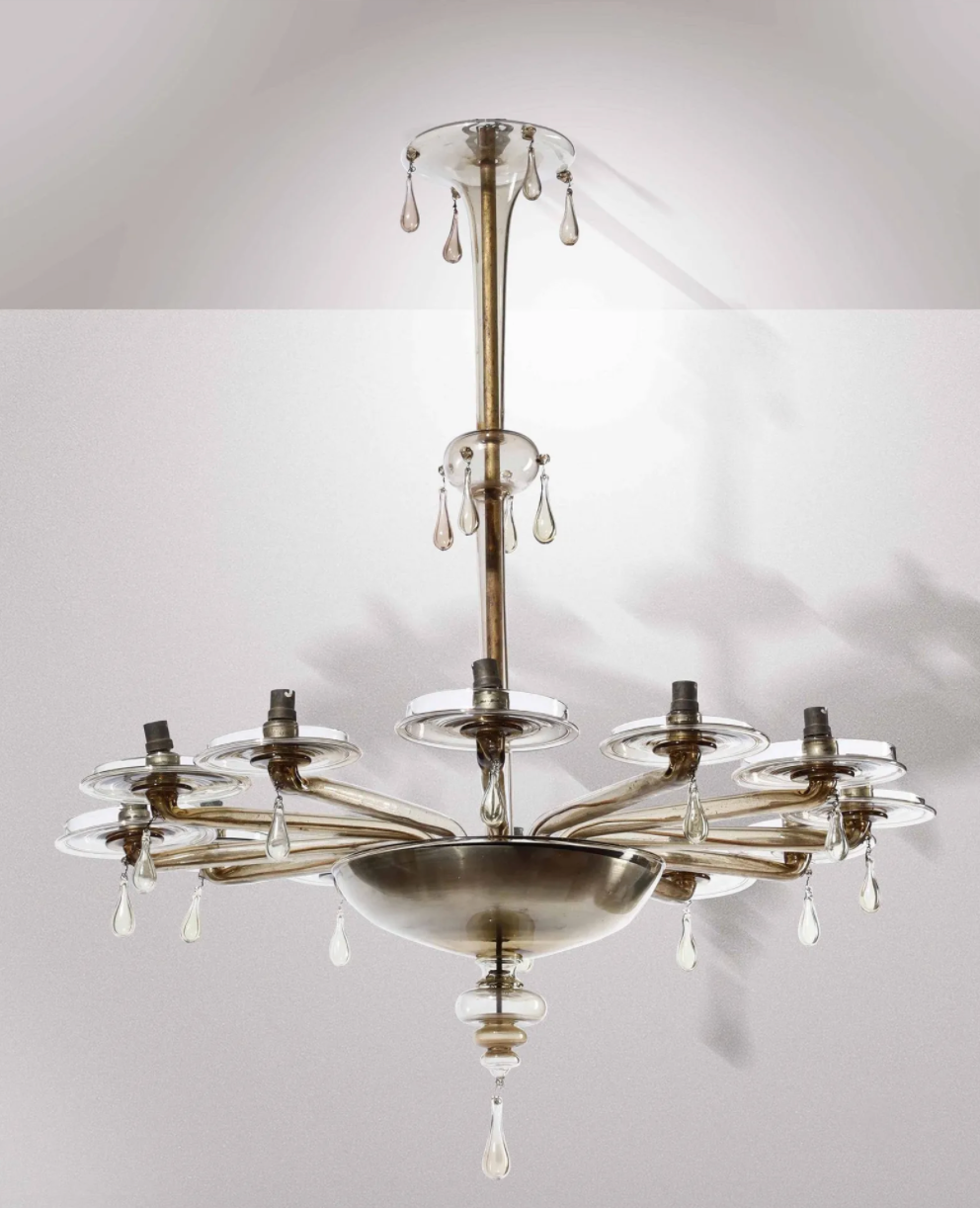 A Murano 10 arm chandelier.