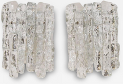 A Pair of Kalmar Ice Glass Wall Sconces