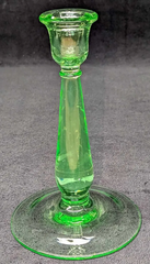 A Pair of Uranium Glass Candlesticks