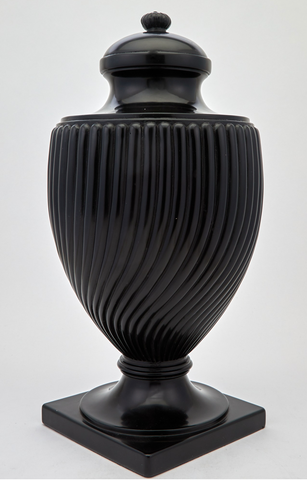 A Faux Marble Regency Style Black Urn