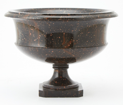 A Porphyry Classical Form Urn Raised on Square Base